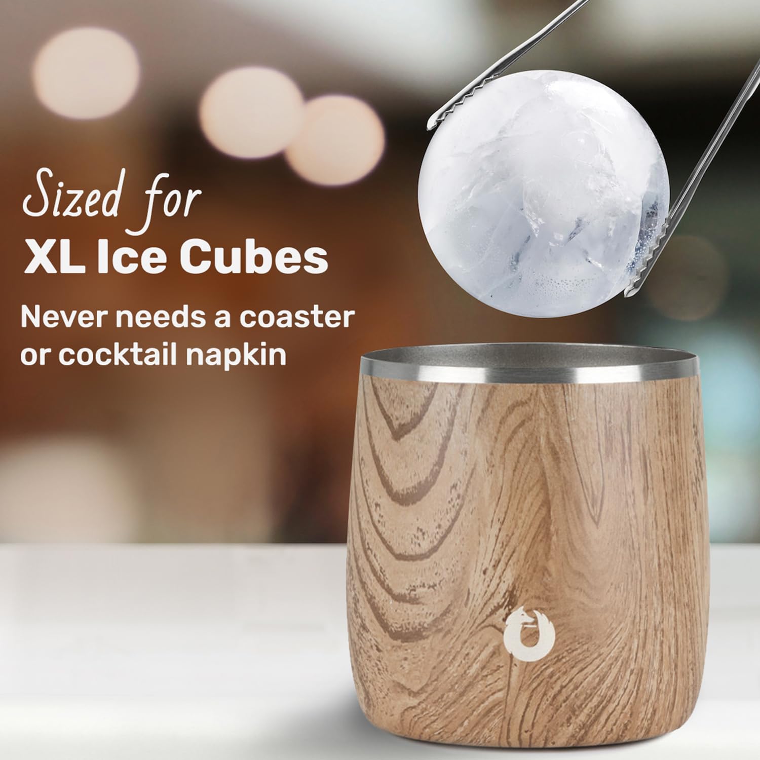 SNOWFOX side profile of lowball insulated cup demonstrating sleek modern silhouette