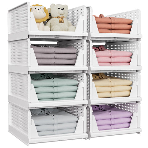 SNSLXH bin placed on closet shelf organizing clothes and accessories