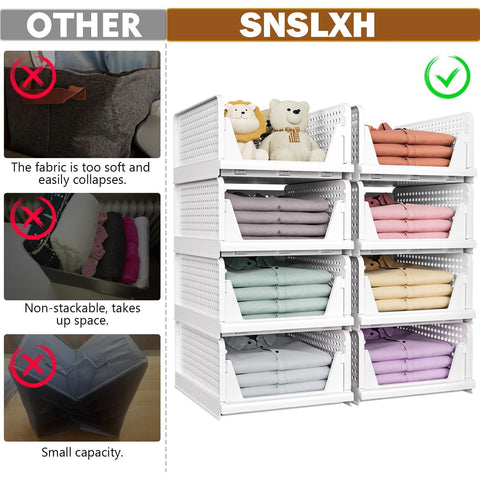 SNSLXH three stacked bins angled view highlighting stable stacking