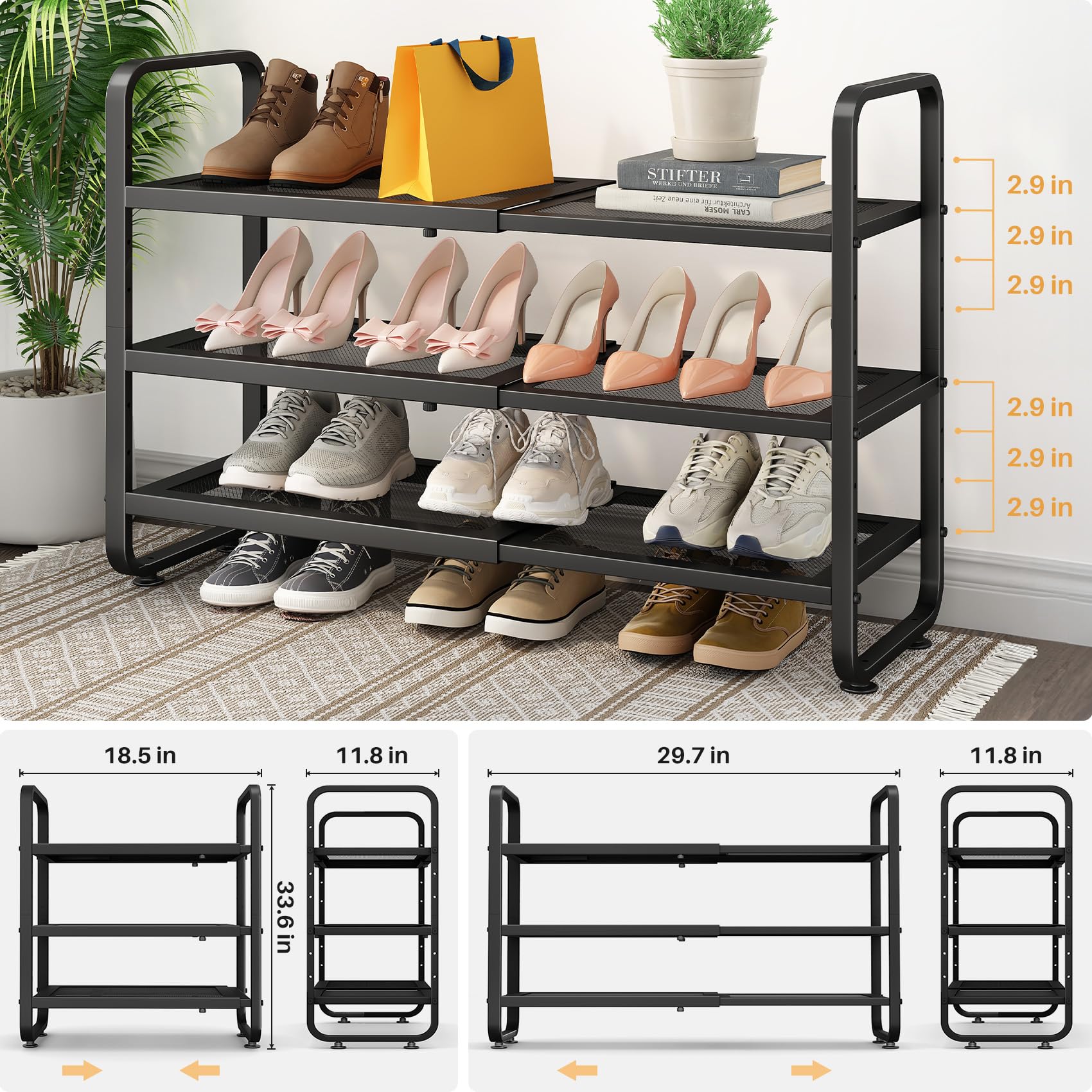 SNTD collapsed rack folded compact for storage, saving room in closet