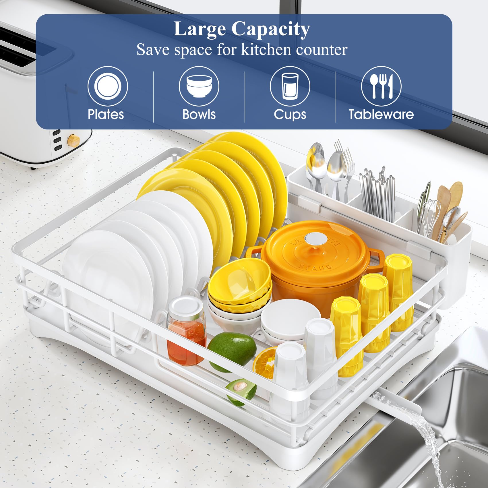 SNTD three-slot cutlery holder close-up showing separation and easy access benefit