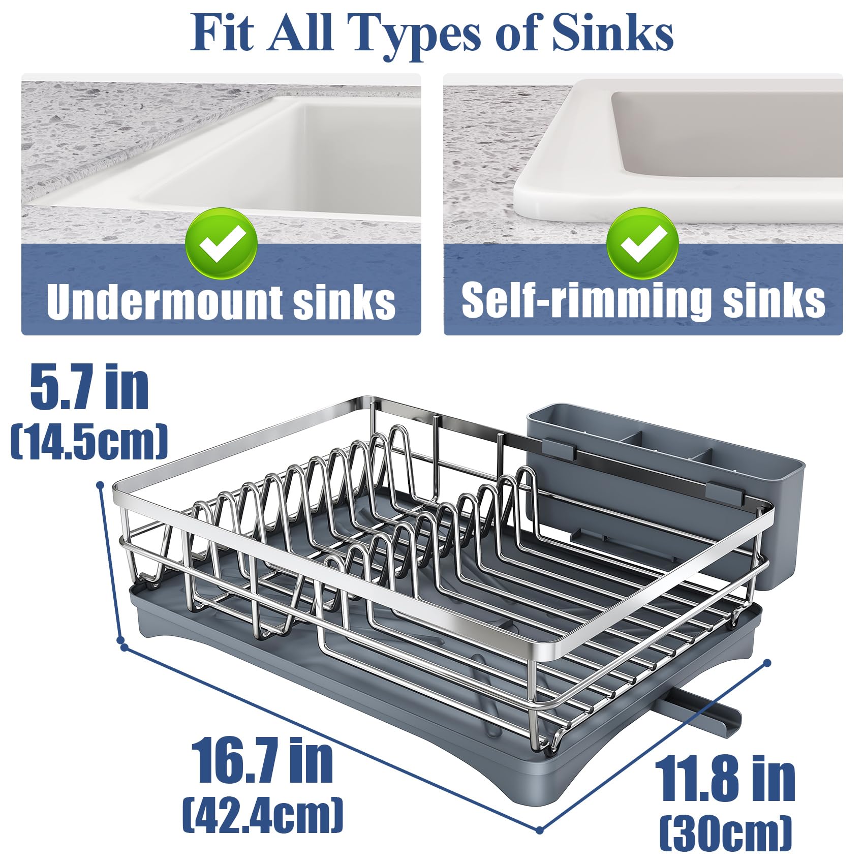 SNTD dish rack in kitchen lifestyle scene keeping countertop tidy and accessible