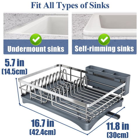 SNTD dish rack in kitchen lifestyle scene keeping countertop tidy and accessible
