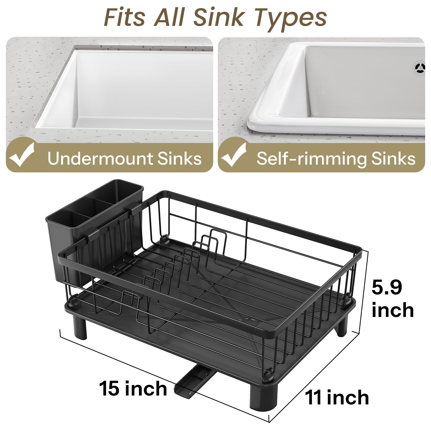 SNTD side profile highlighting angled drainboard for no-mess drying