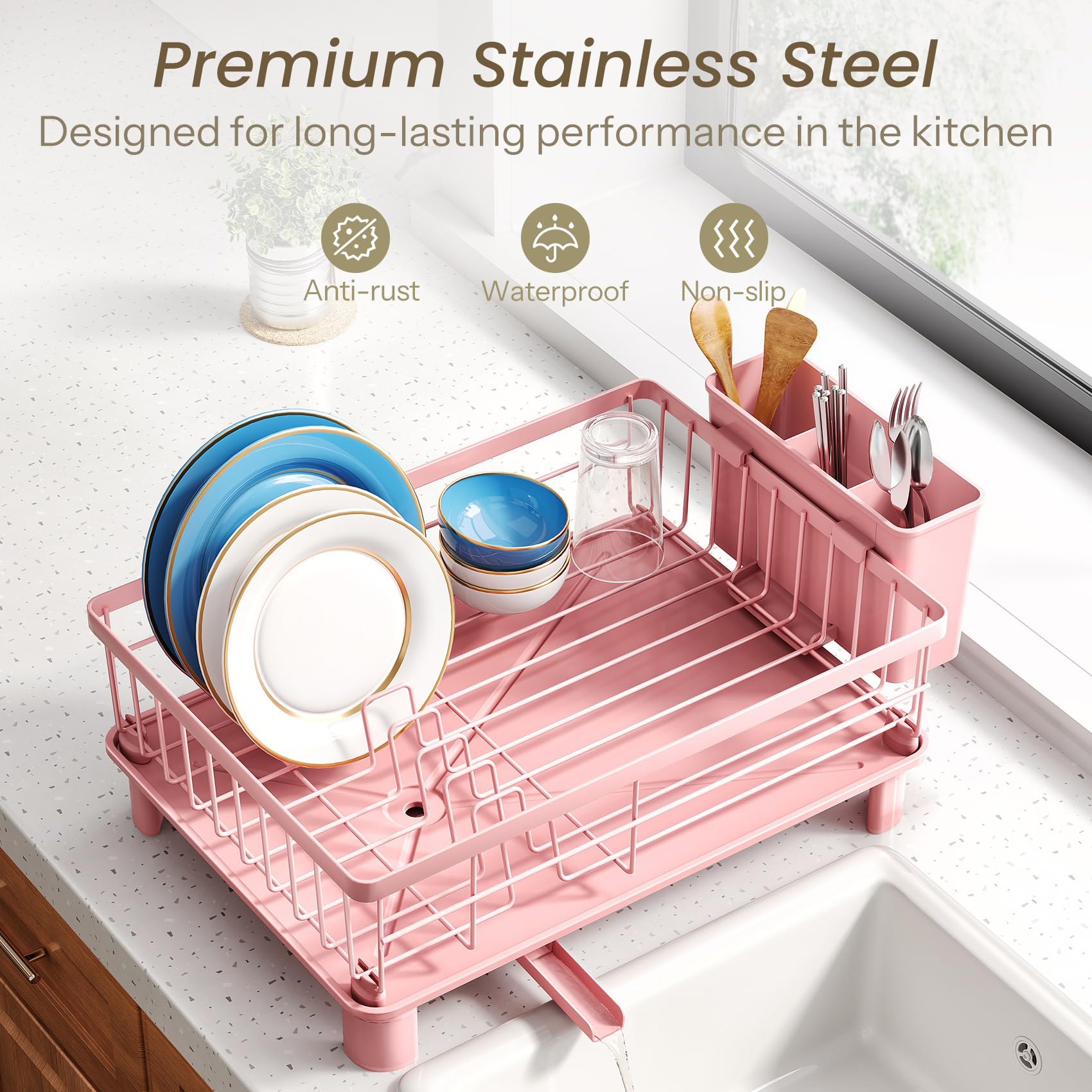 SNTD elevated legs with silicone feet protect counters and prevent slippage