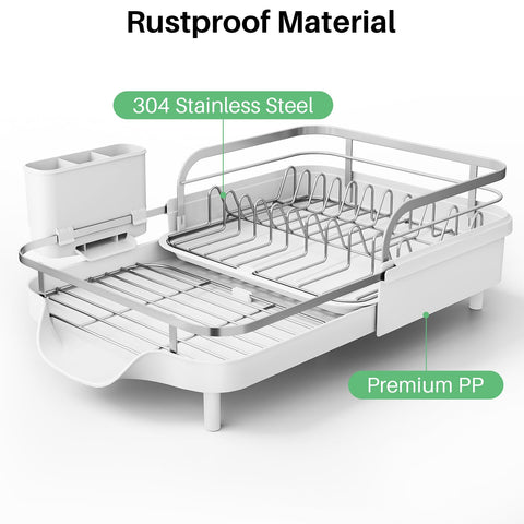 SNTD expanded rack in use holding plates and bowls increasing drying capacity