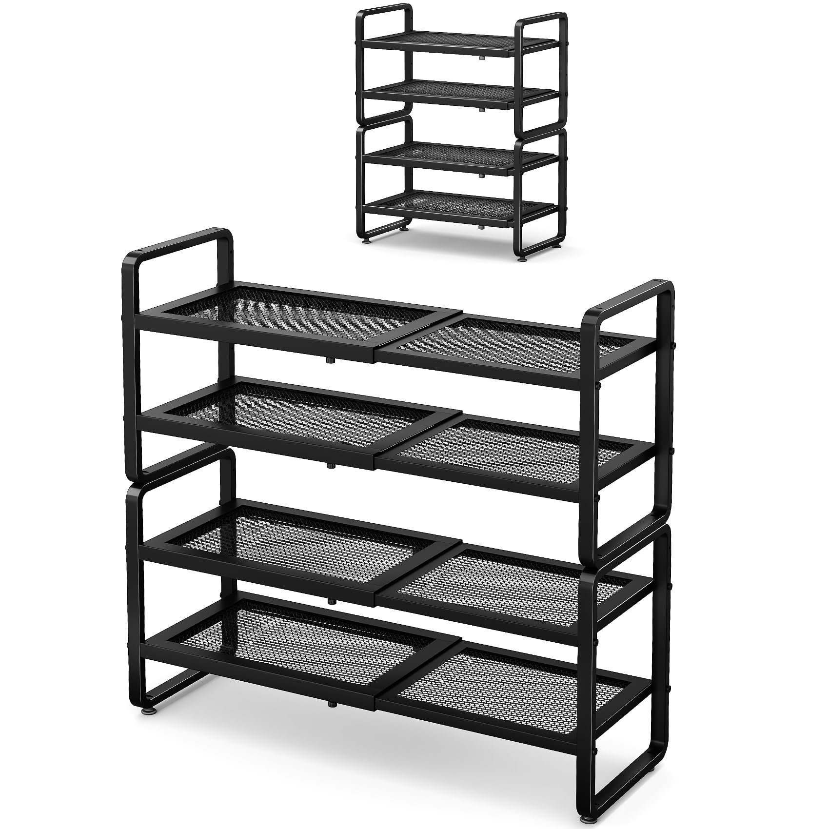 SNTD front view of 4-tier rack showing sturdy storage benefit