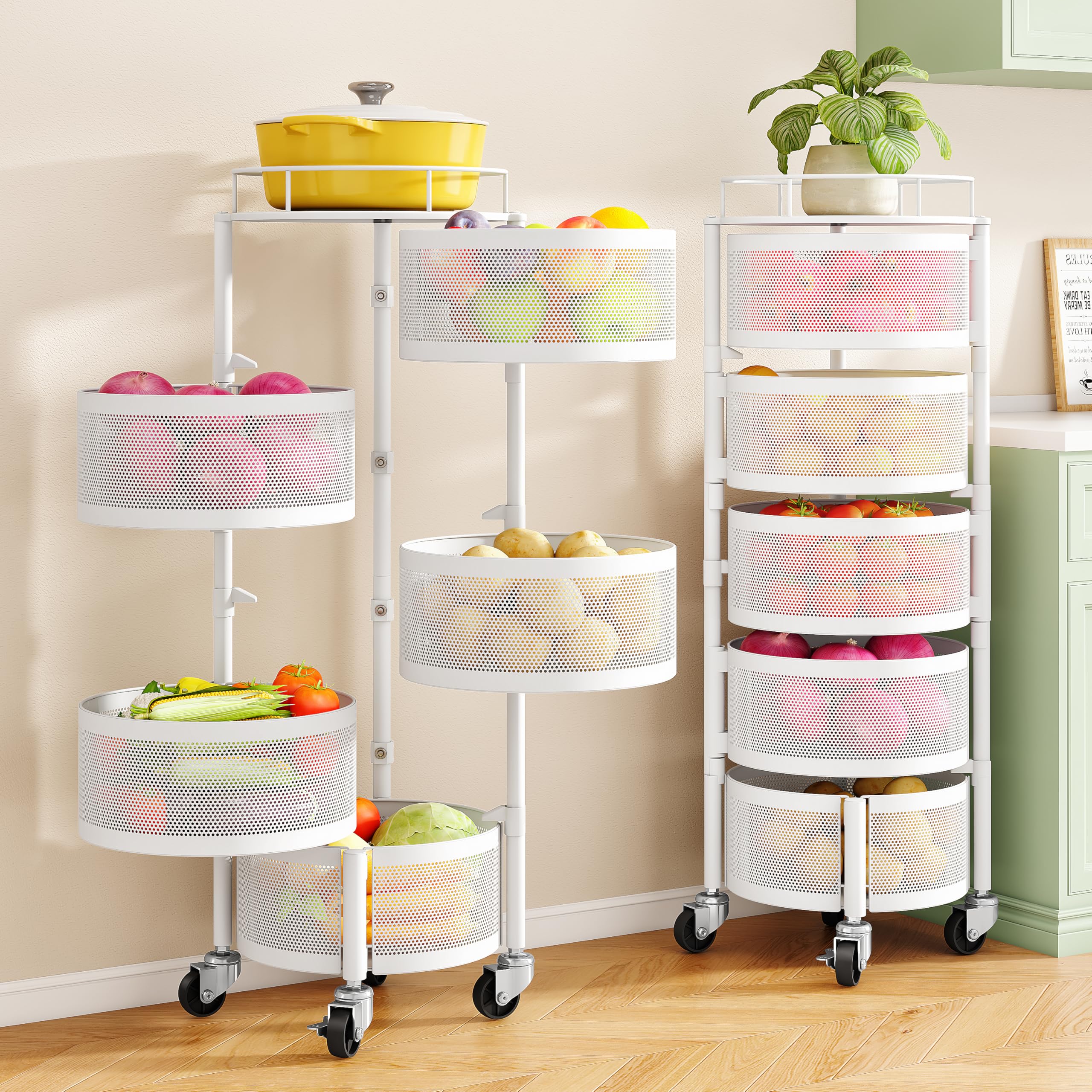 SNTD front view of five-tier cart showing compact vertical storage benefit