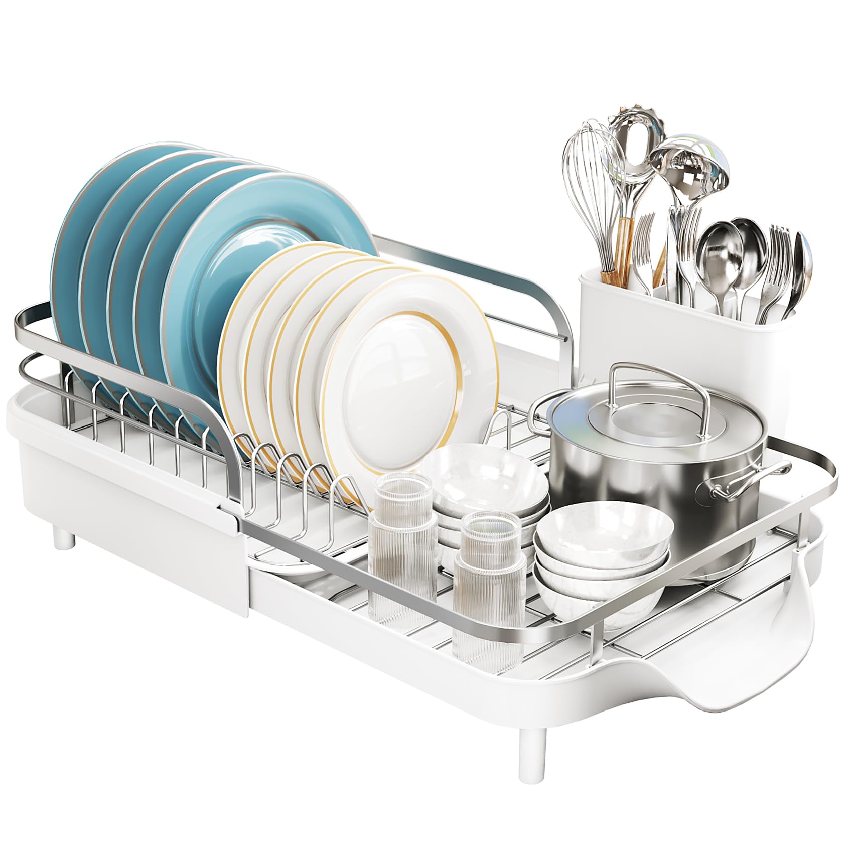 SNTD on kitchen counter with dishes illustrating tidy, ready-to-use organization