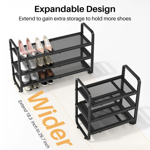 SNTD mesh shelf close-up illustrating heel grip and secure shoe placement