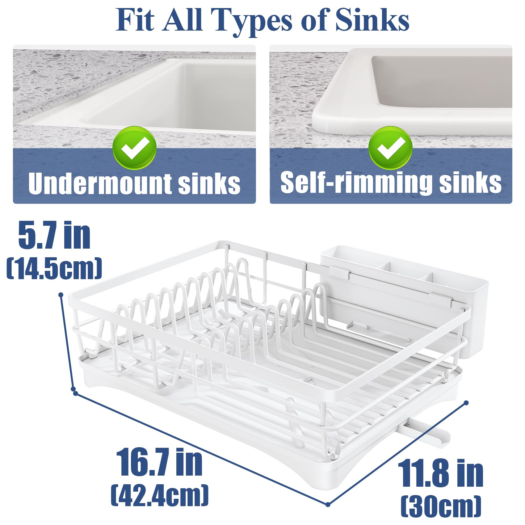 SNTD rack loaded with plates and glasses showing secure upright drying benefit