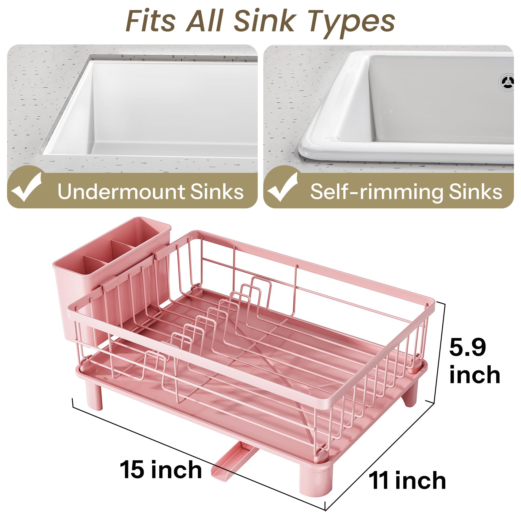 SNTD angled drainboard and spout channel water away, keeping counters dry