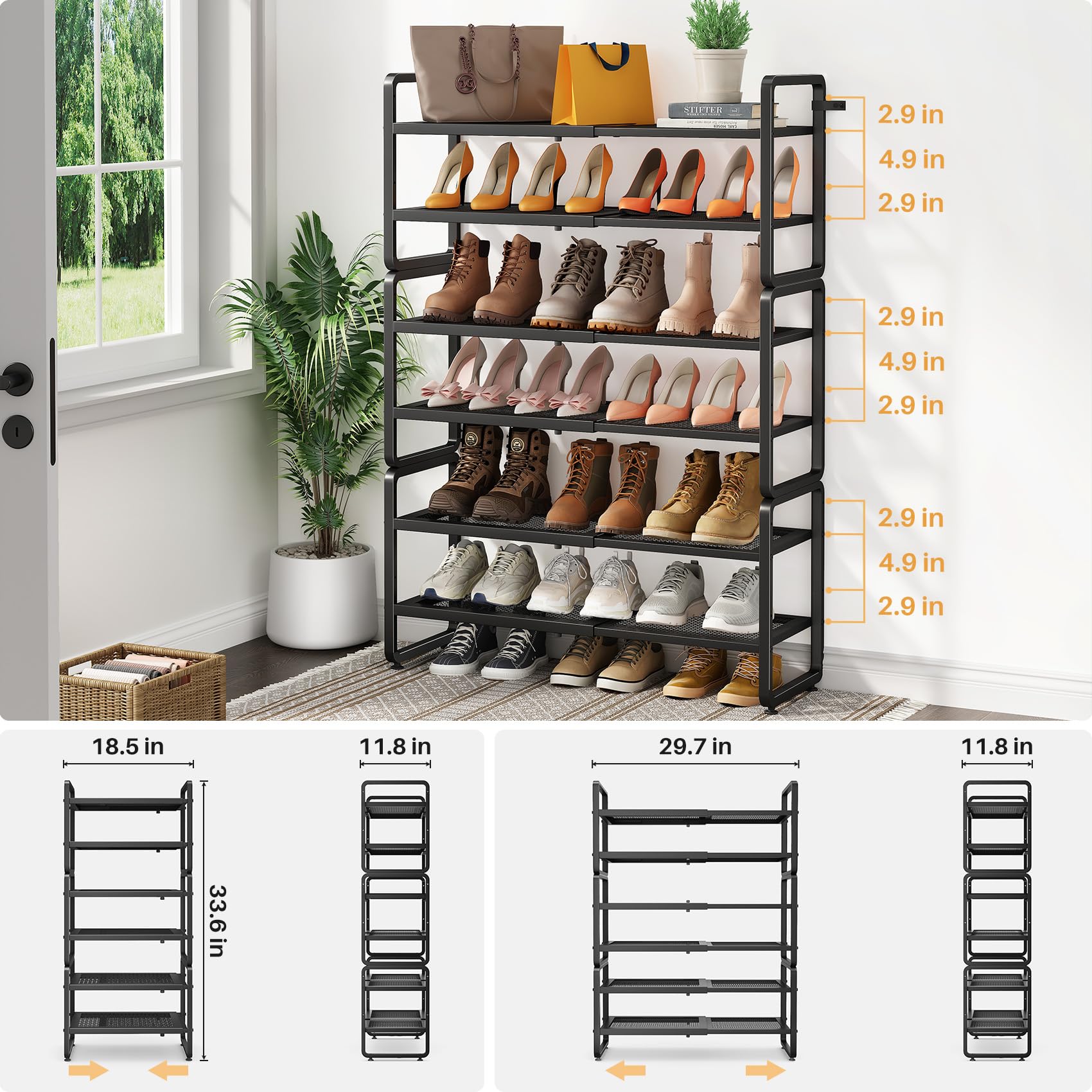 SNTD side profile collapsed shows compact footprint and space-saving benefit