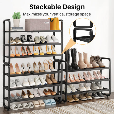 SNTD stacked multi-tier setup demonstrating scalable vertical shoe storage