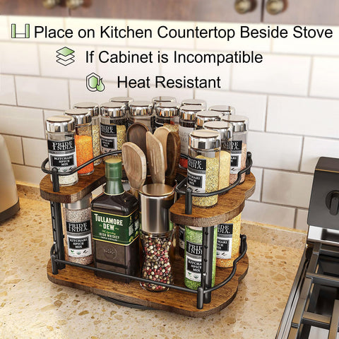 SNTD two-tier rotation in cabinet demonstrates easy reach of back jars