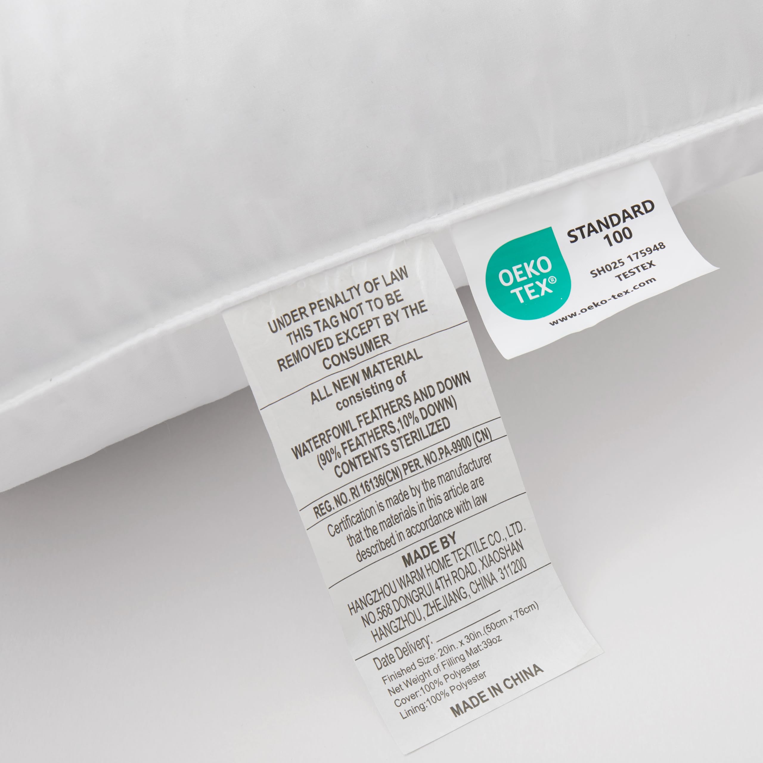 SNUG&COZY pillow in a standard pillowcase on a made bed benefit ready-to-use comfort