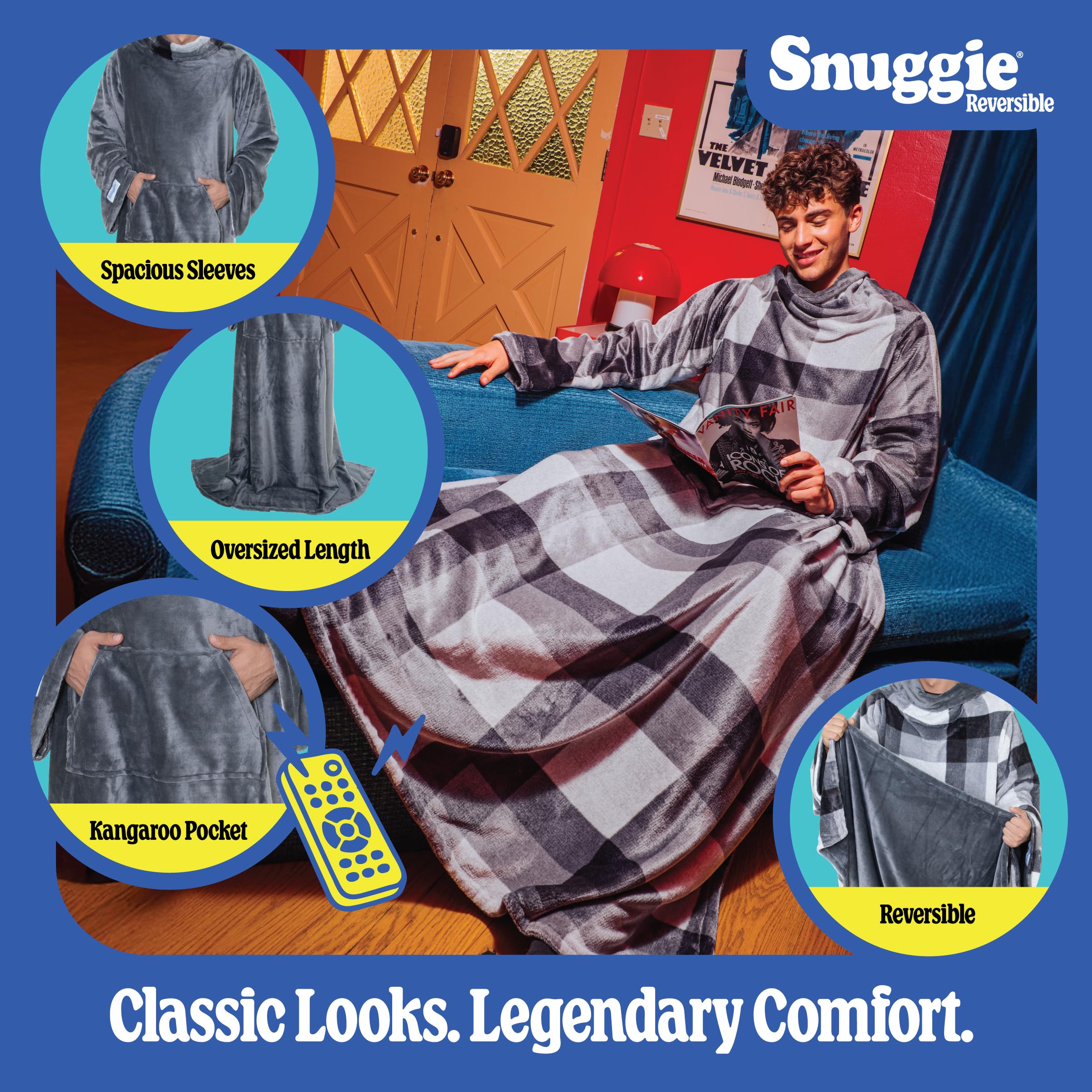 Snuggie fleece texture close-up highlights plush softness