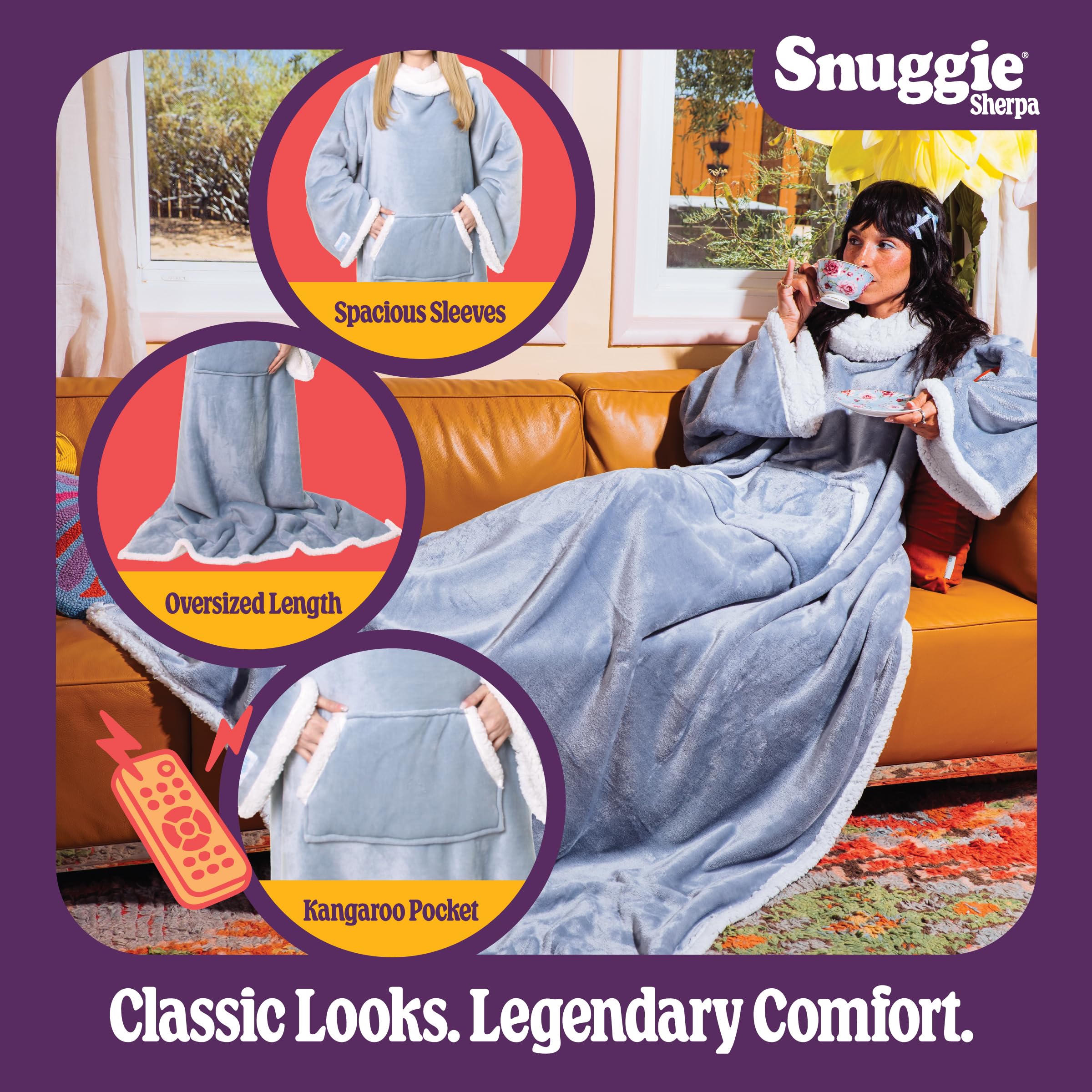 Snuggie sherpa close-up showing plush lining and soft texture