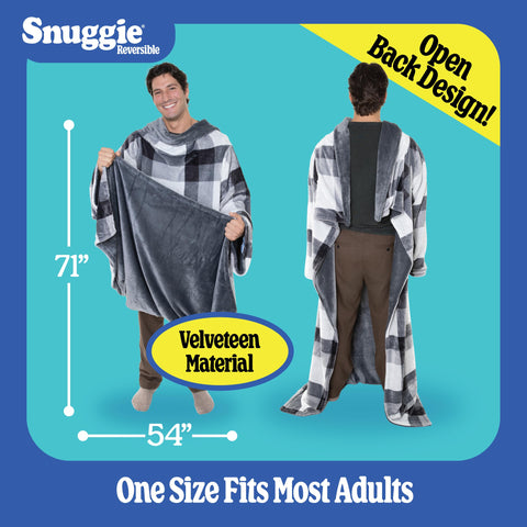 Snuggie worn in living room demonstrating comfortable lounging