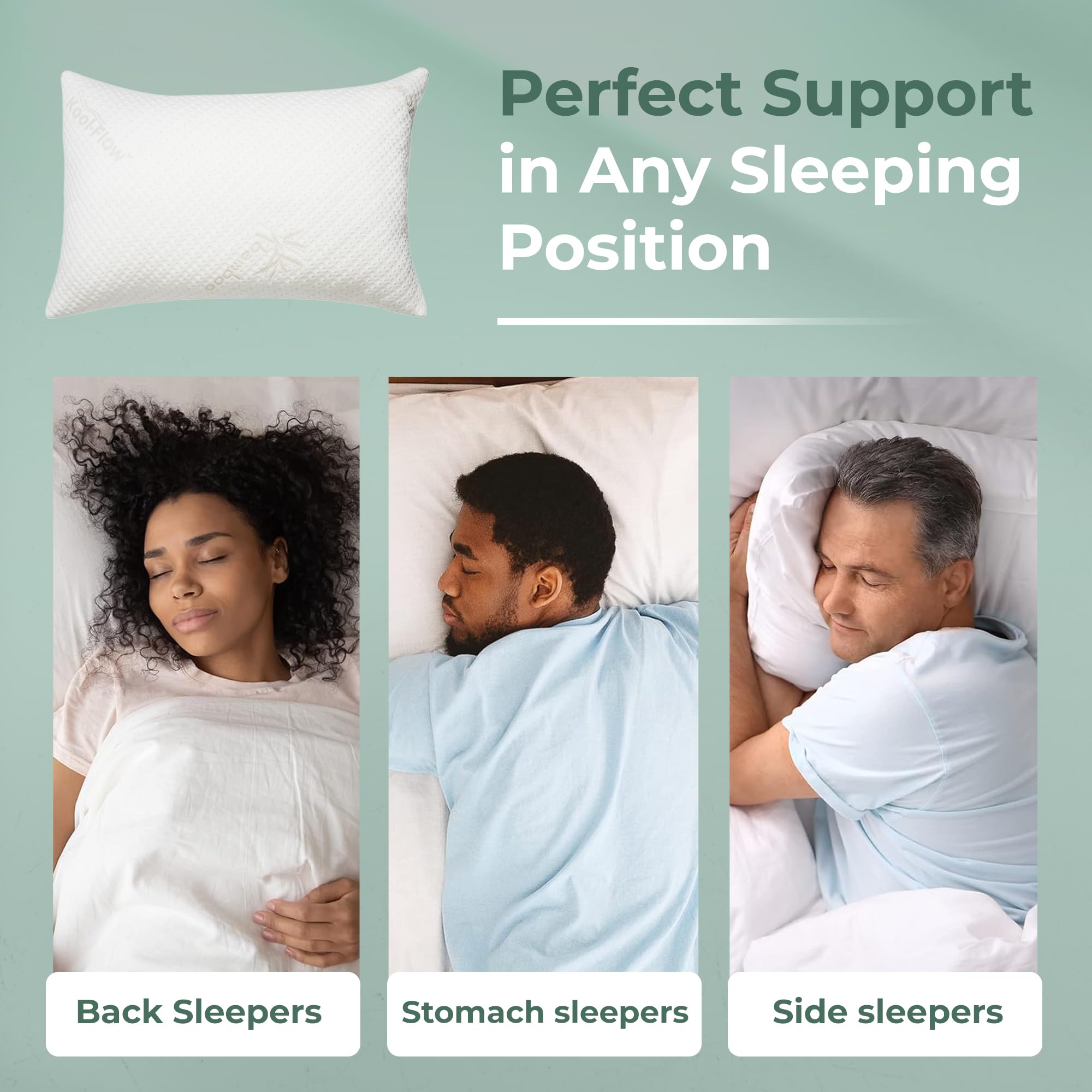 Snuggle-Pedic back sleeper profile illustrating lumbar and cervical support