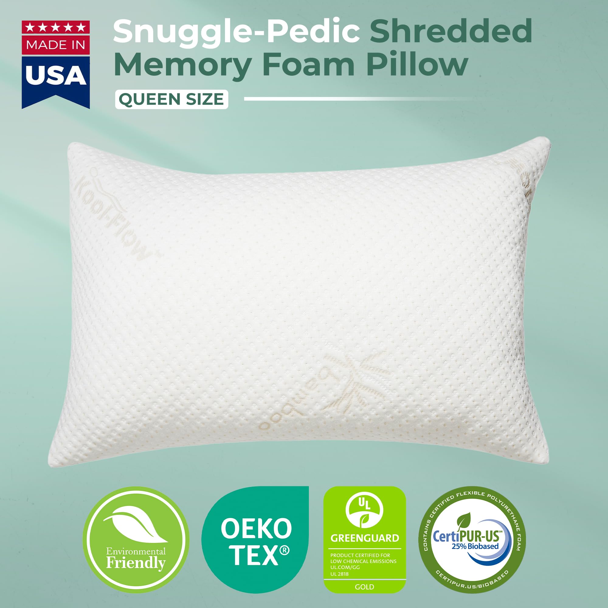 Snuggle-Pedic close-up of shredded memory foam for airflow and comfort