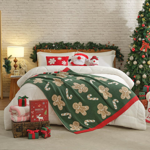 Snuggle Sac folded blanket styled as a gift demonstrating easy gifting and appeal