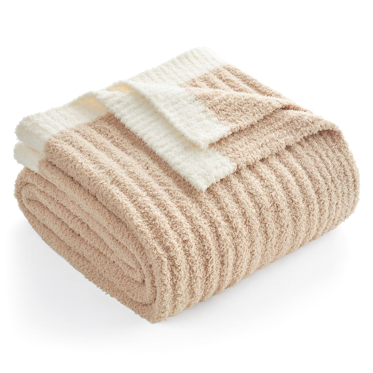 Snuggle Sac front view beige throw showing clean neutral styling and comfort