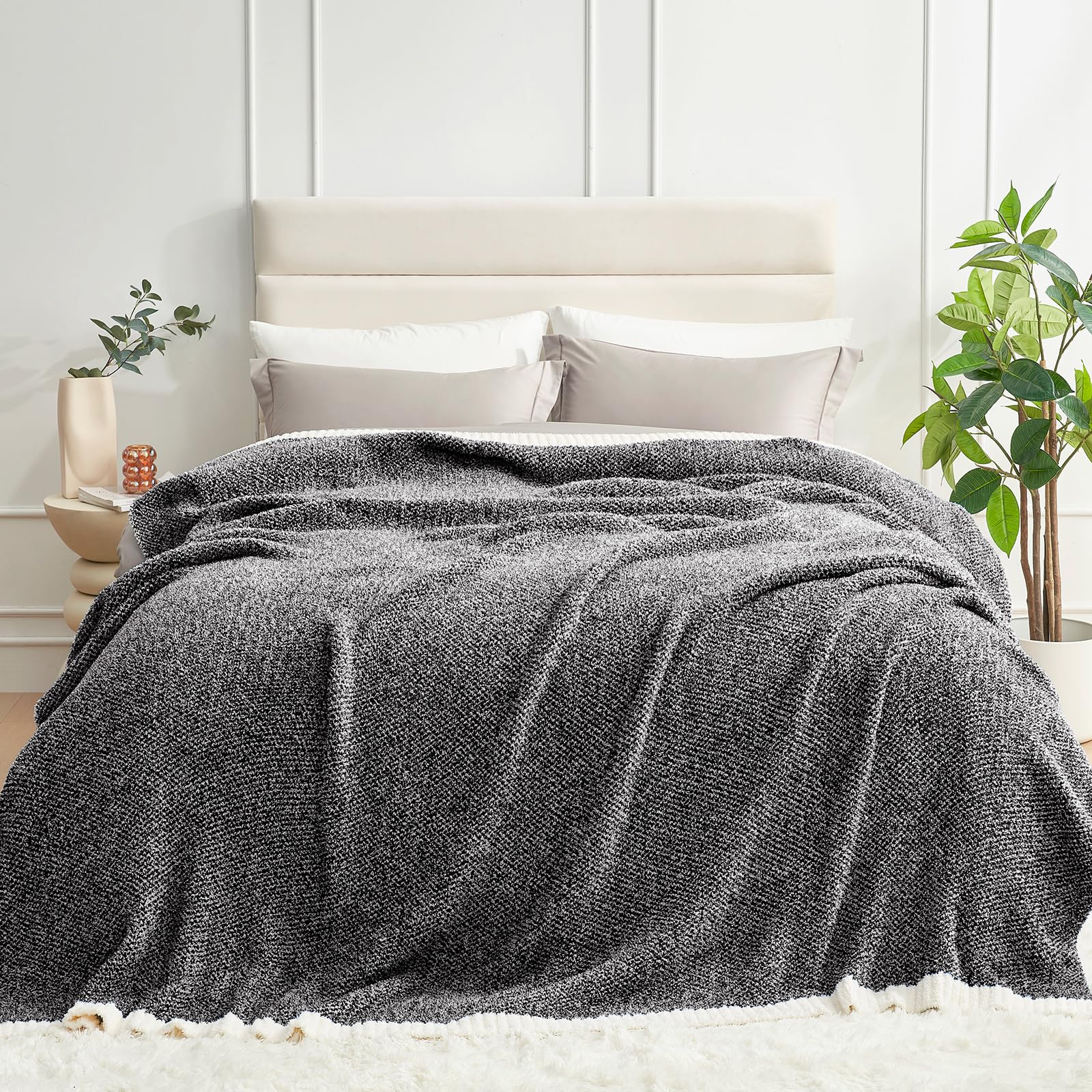 Snuggle Sac used while reading by lamp adding comfortable ambiance
