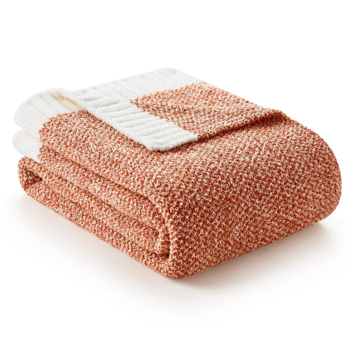 Snuggle Sac orange throw front view showing plush cozy texture and fall color
