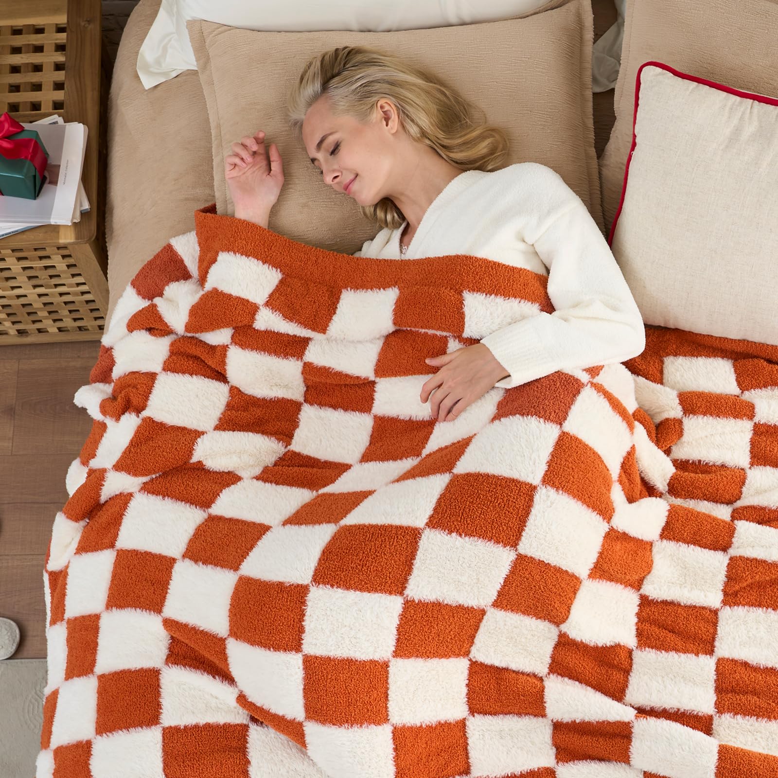 Snuggle Sac blanket scaled on sofa to show true 50x60-inch size