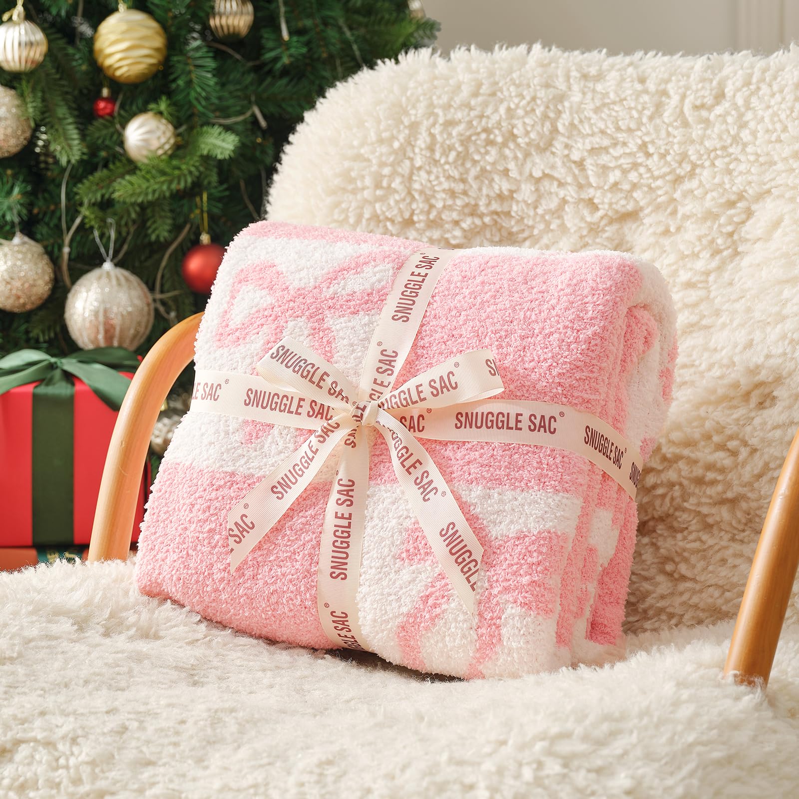 Snuggle Sac worn by person wrapped for warmth and comfort