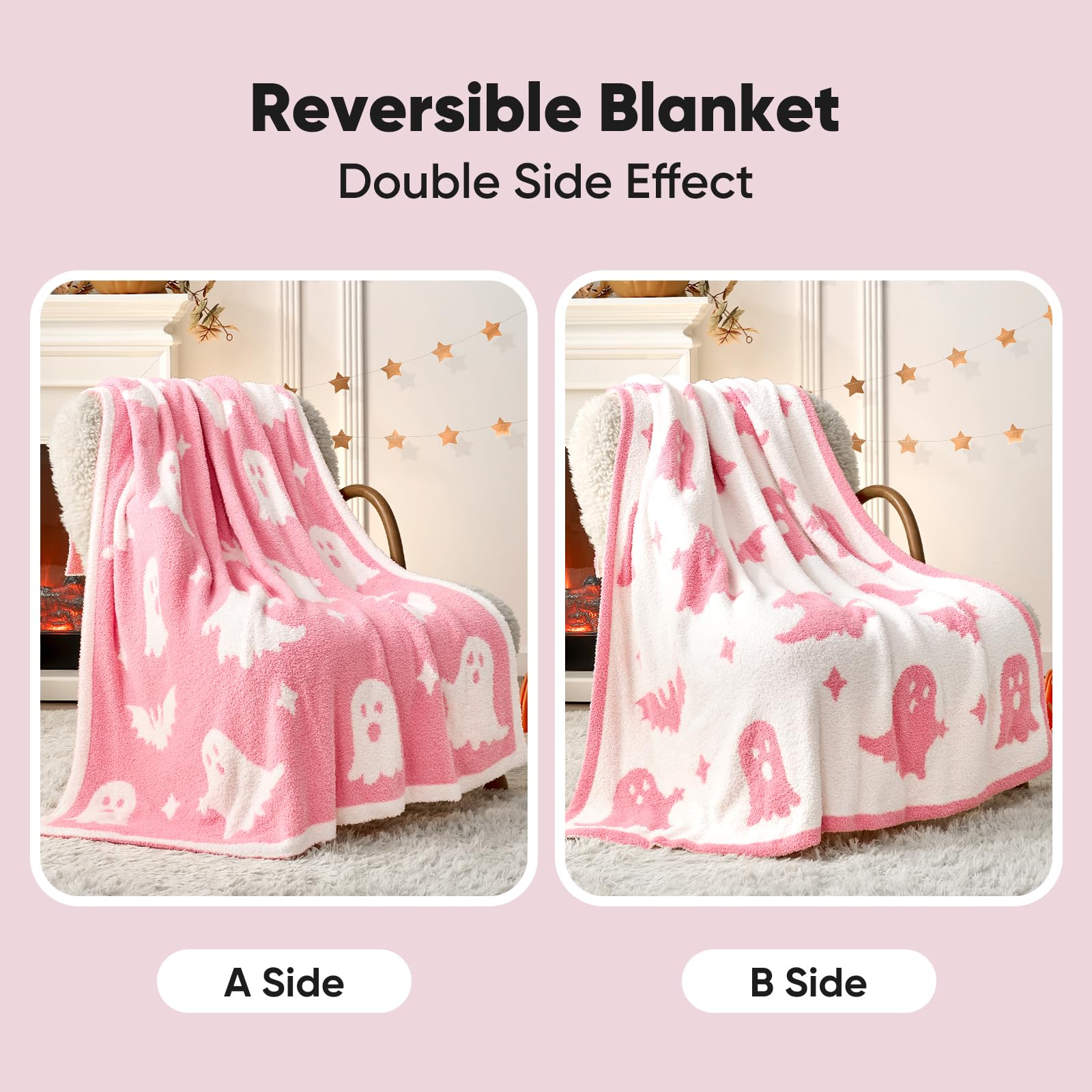 Snuggle Sac reversible pattern showcase offering two styling options for decor