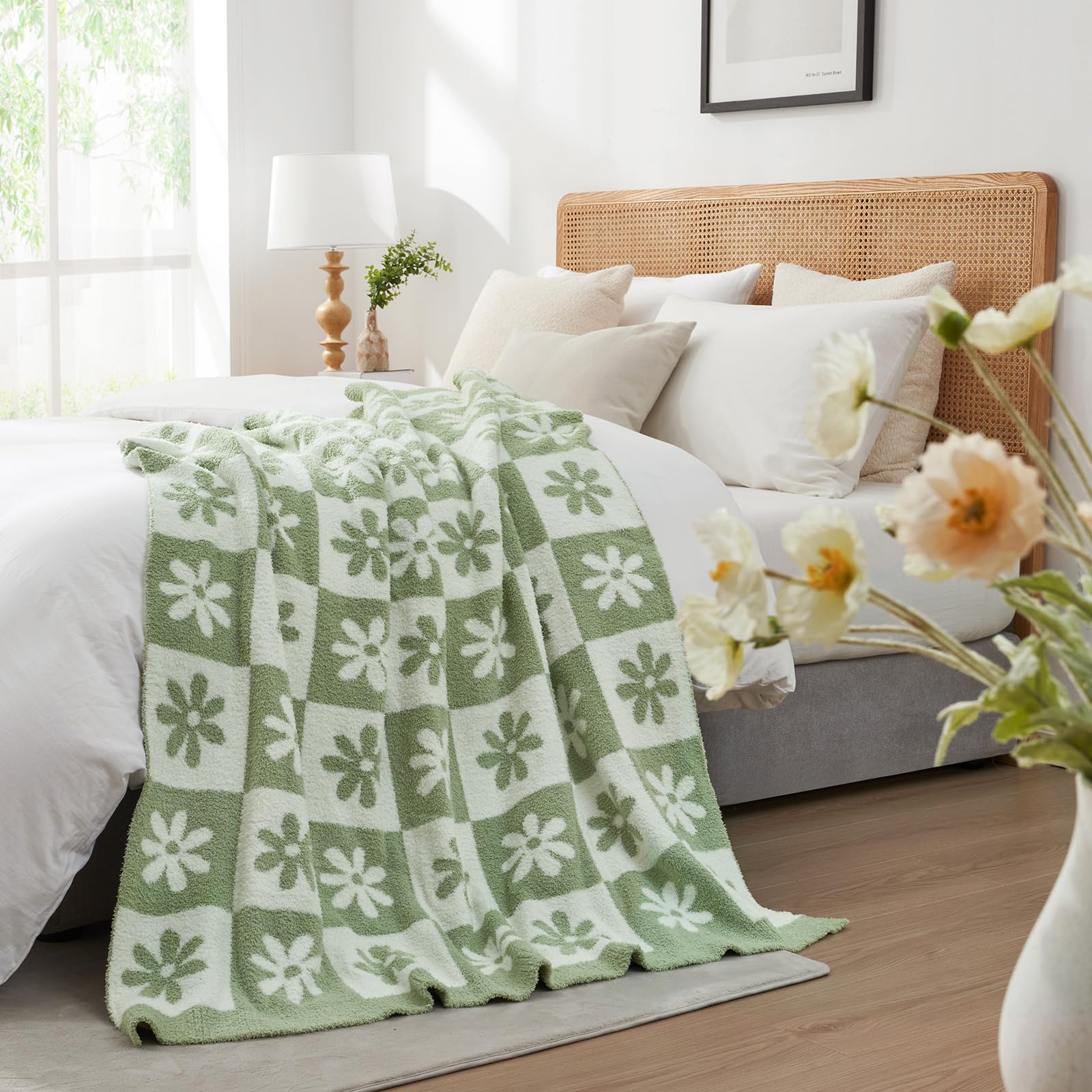 Snuggle Sac beside chair demonstrating 50x60 size scale