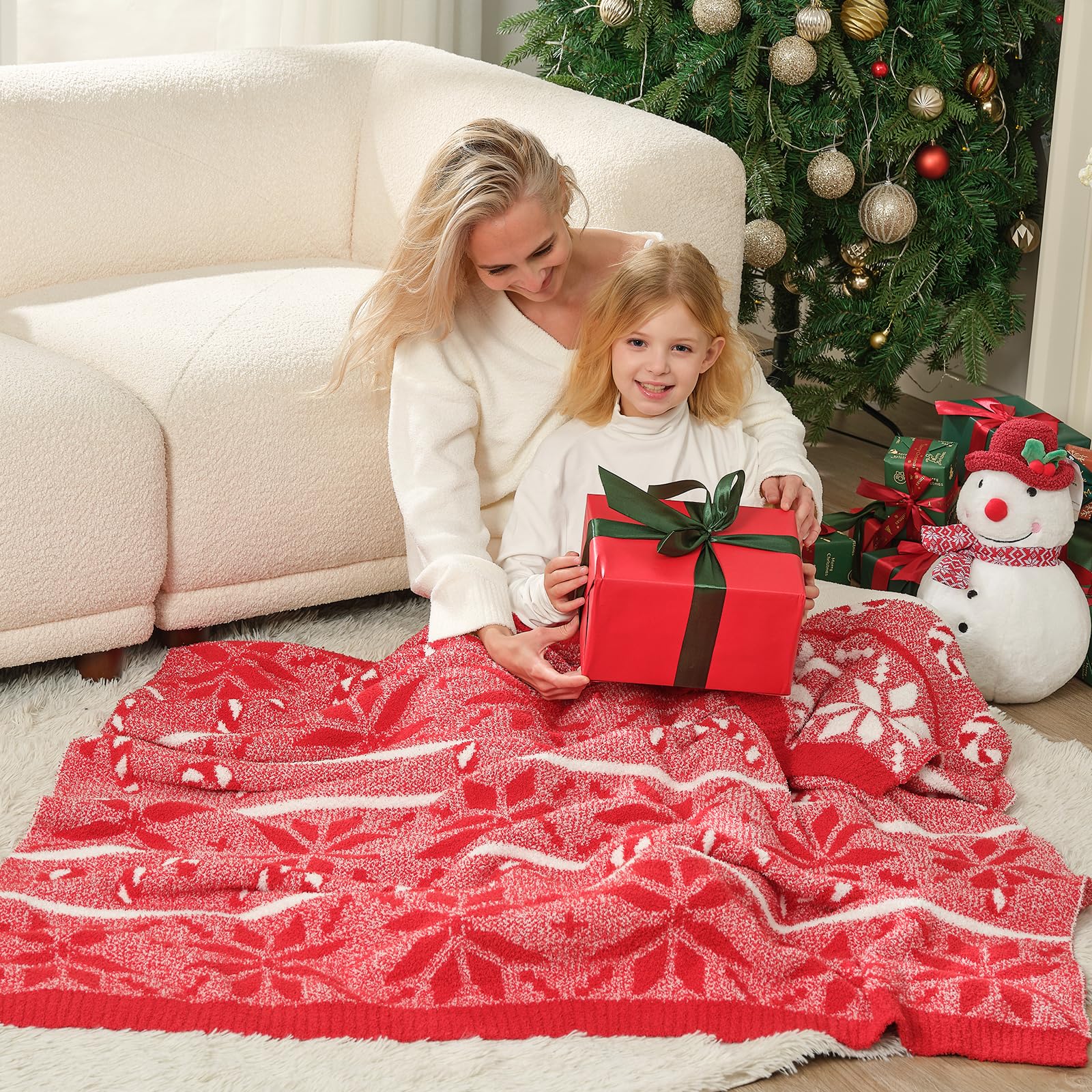 Snuggle Sac blanket next to throw pillow for scale and practical sizing
