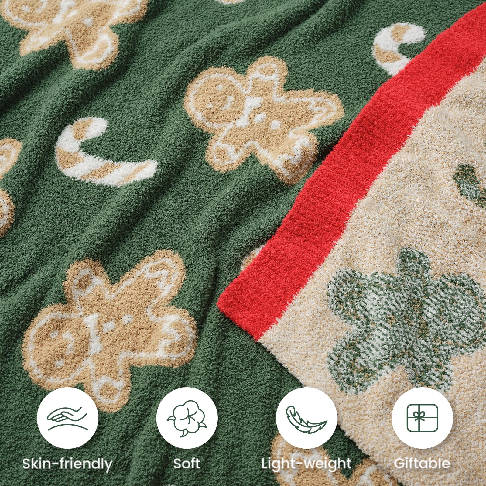 Snuggle Sac throw draped on a sofa creating cozy holiday living room atmosphere
