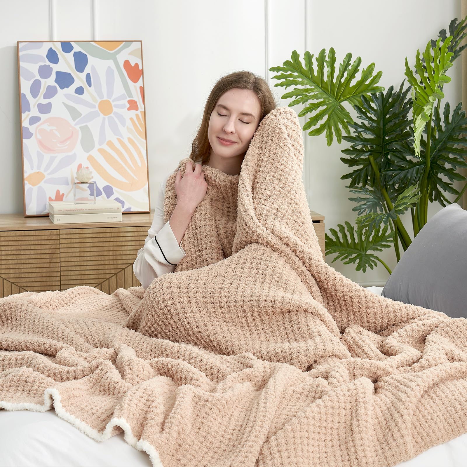 Snuggle Sac close-up waffle knit texture highlighting soft microfiber and warmth