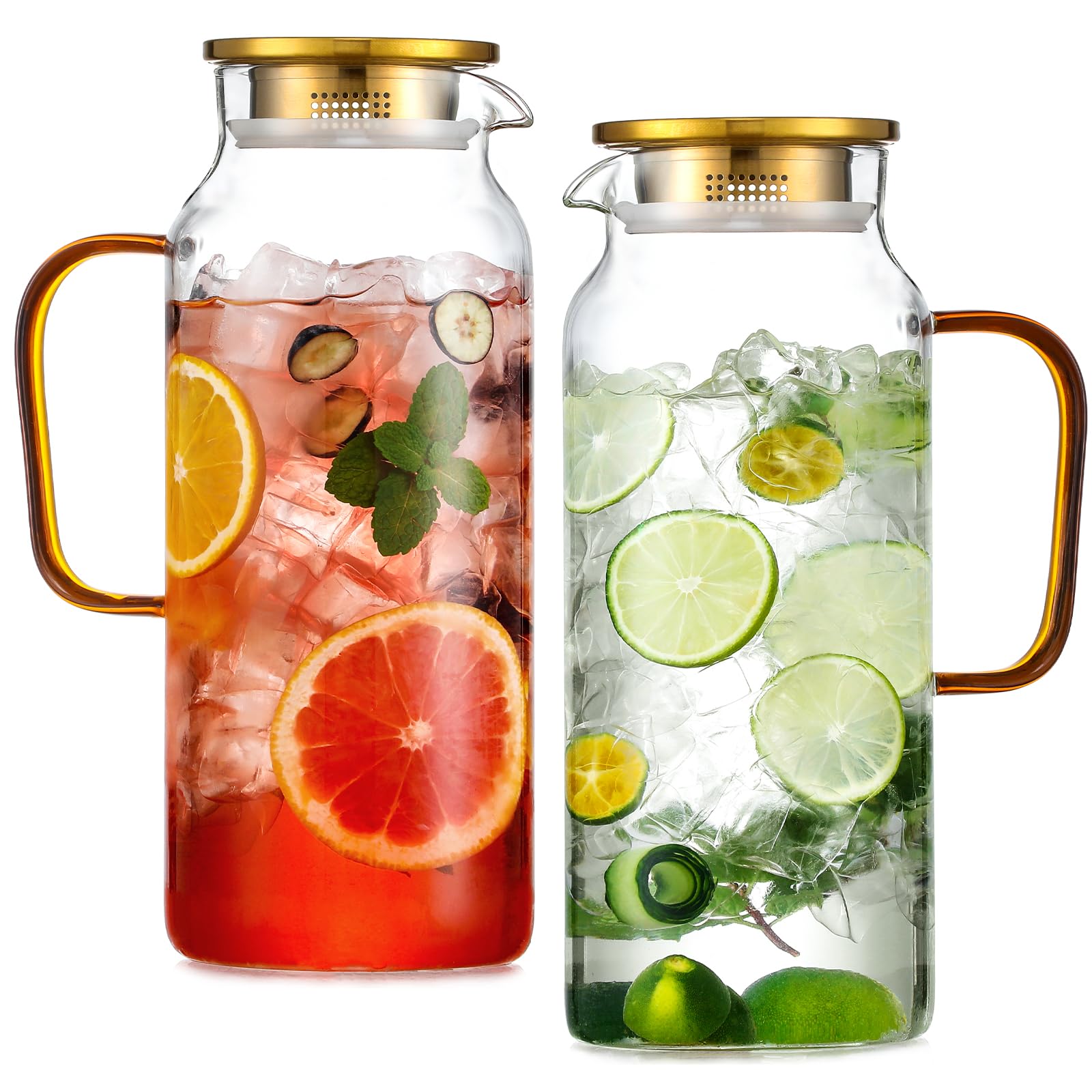 Snuvid front-facing gold pitchers showing elegant shape and capacity benefit