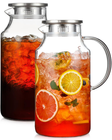 Snuvid front view of two-pack pitchers showing elegant design and capacity benefit