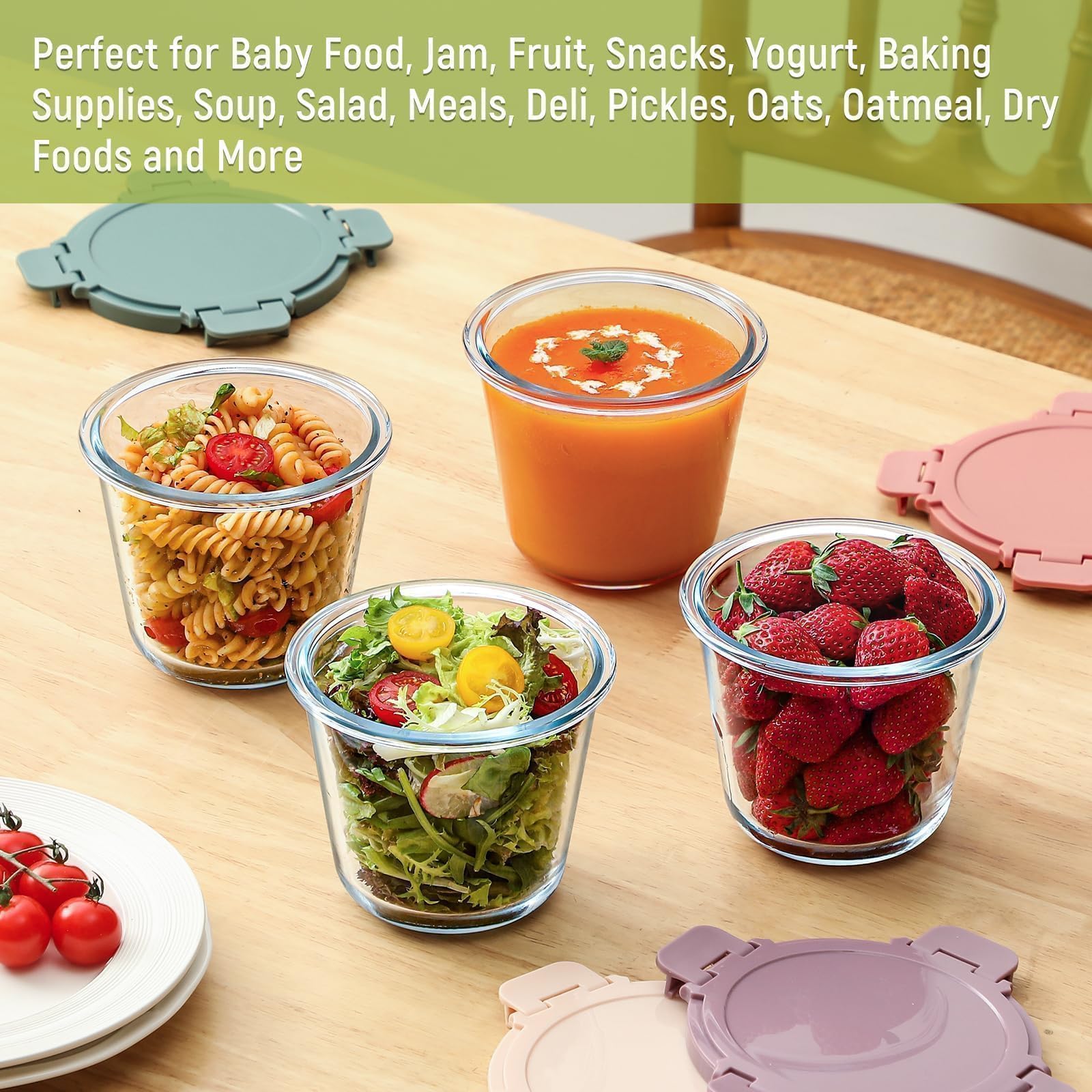 Snuvid stacked containers in fridge demonstrating space-saving organization benefit