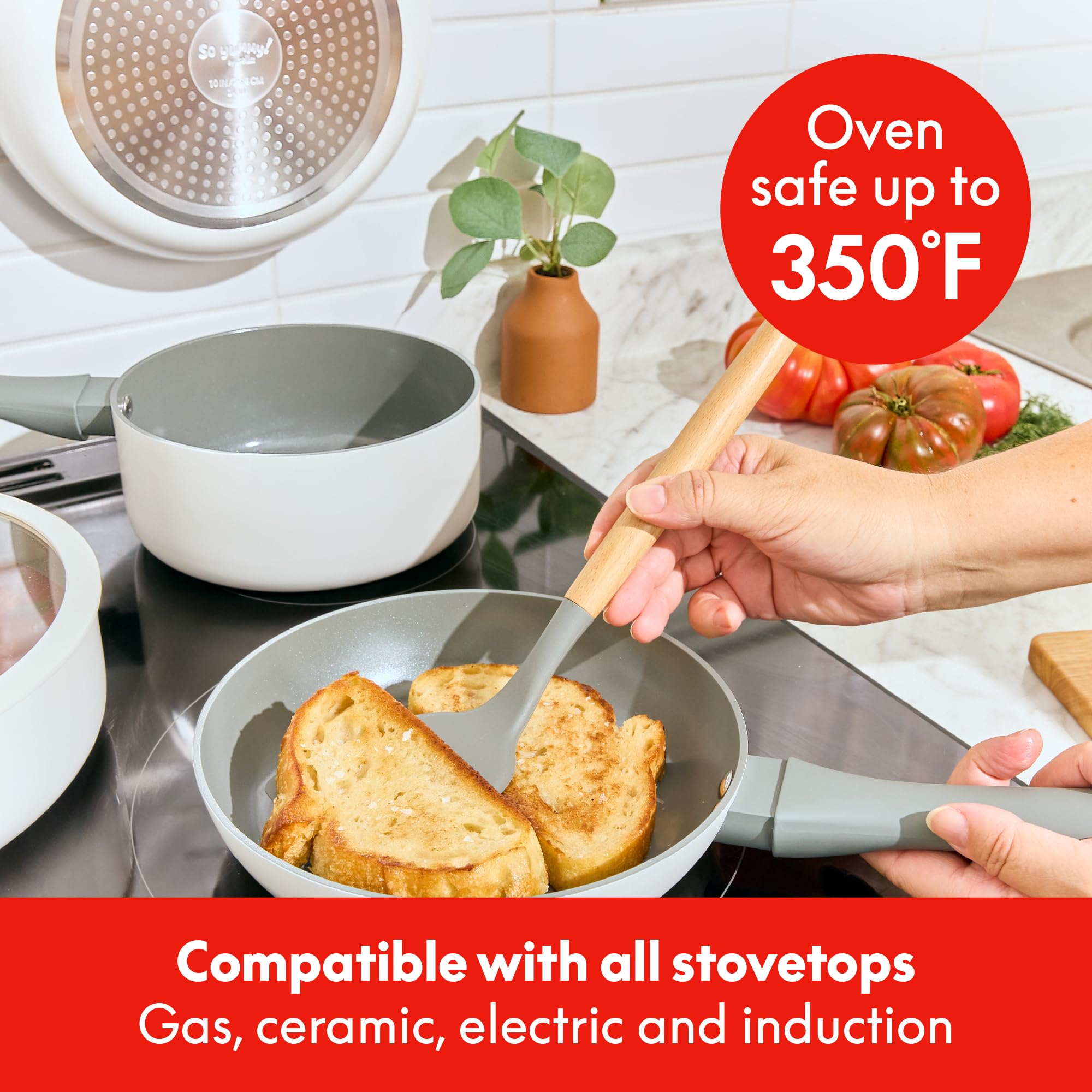 So Yummy 5 qt casserole inside oven showing oven-safe performance up to 300°F