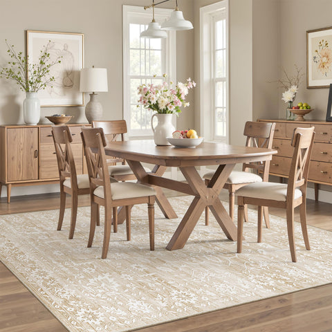 Soalmost lifestyle living room styled with rug adding warmth and cohesive decor