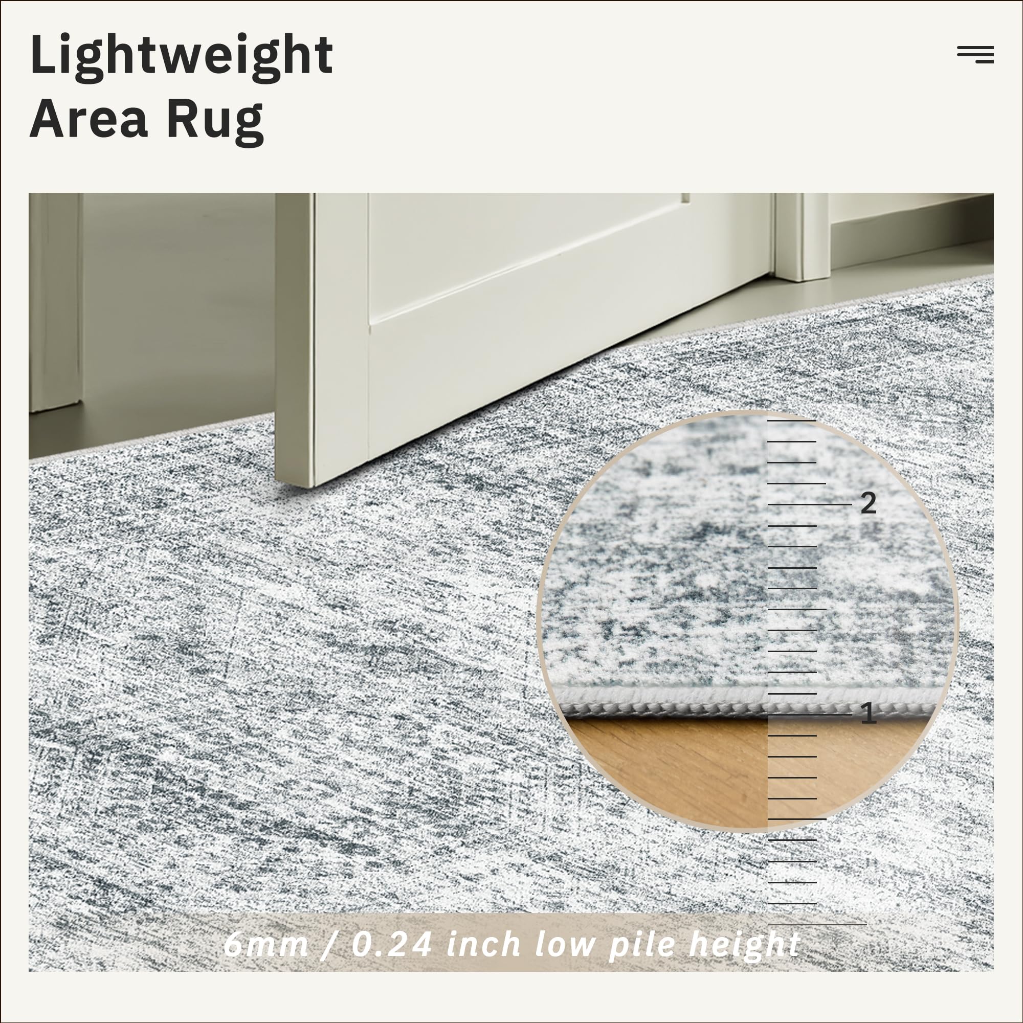 Soalmost folded packaged rug showing easy shipping and storage