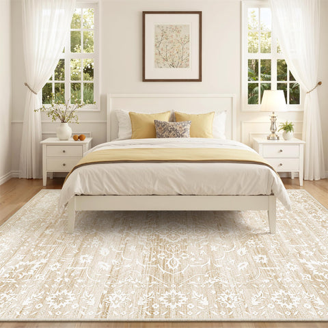 Soalmost rug styled in living room adding warmth and cohesive decor benefit