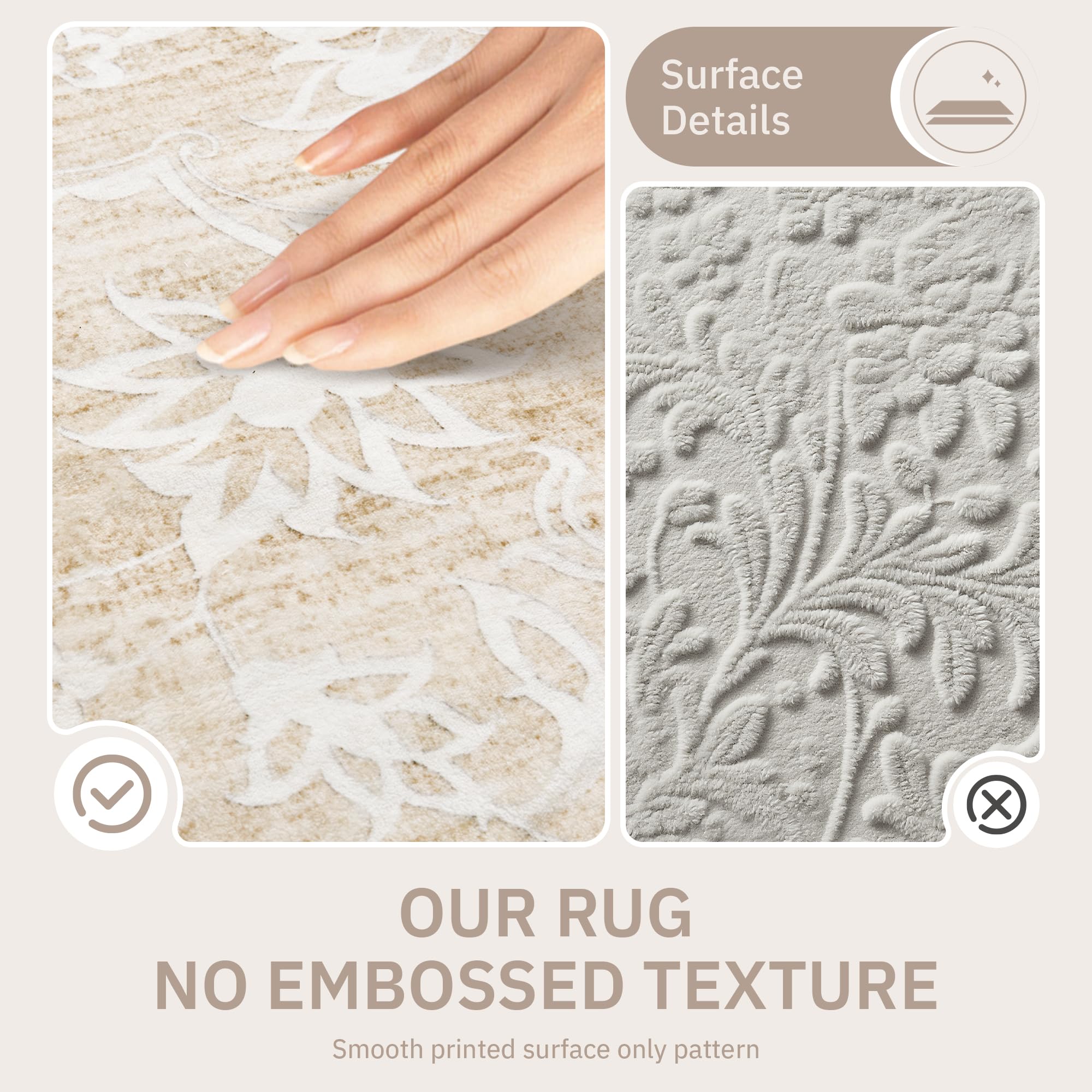 Soalmost rug under dining table showing scale and protection for floors