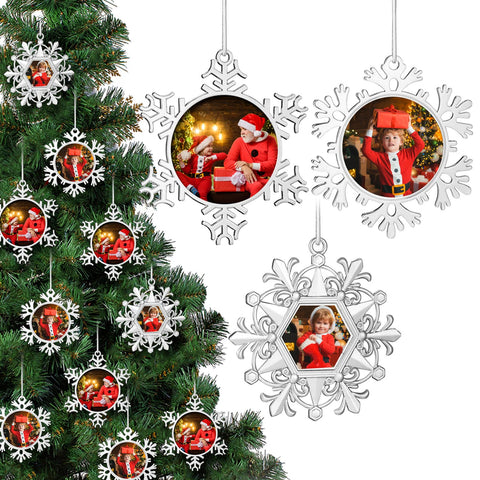 Soaoo front packaging showing 15 snowflake ornaments and included template for quick setup