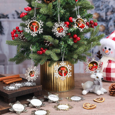 Soaoo snowflake ornament hanging on tree adding personalized warmth to holiday décor