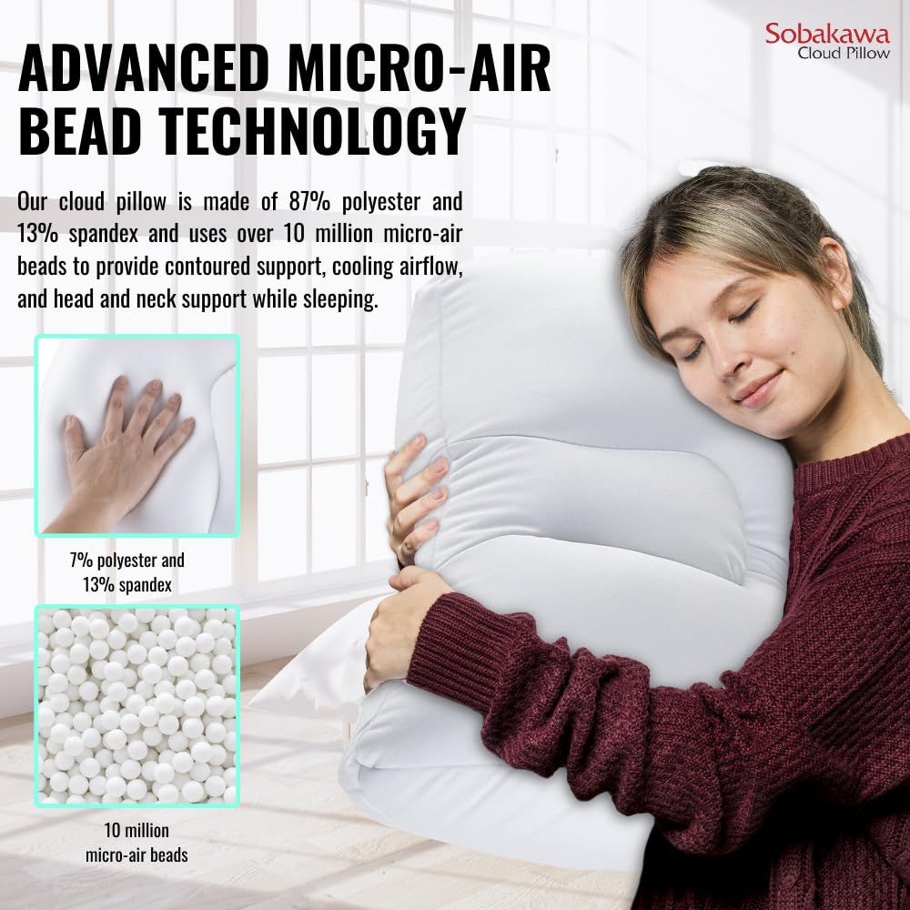 Sobakawa stretchy cover texture demonstrating breathable, soft fabric benefit
