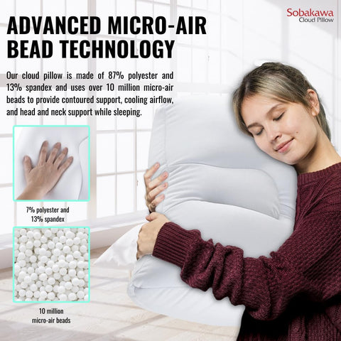 Sobakawa stretchy cover texture demonstrating breathable, soft fabric benefit