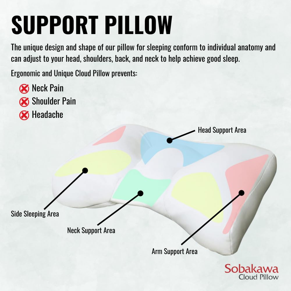 Sobakawa pillow on a made bed showing restful, usable bedroom styling