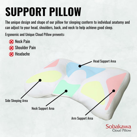 Sobakawa pillow on a made bed showing restful, usable bedroom styling